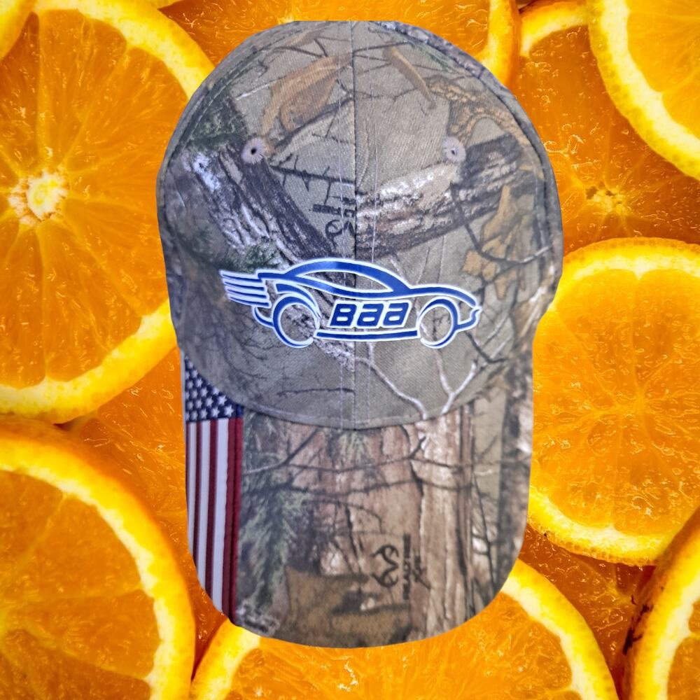 OC BAA Camo and American‎ Flag Adjustable Baseball Cap Hat